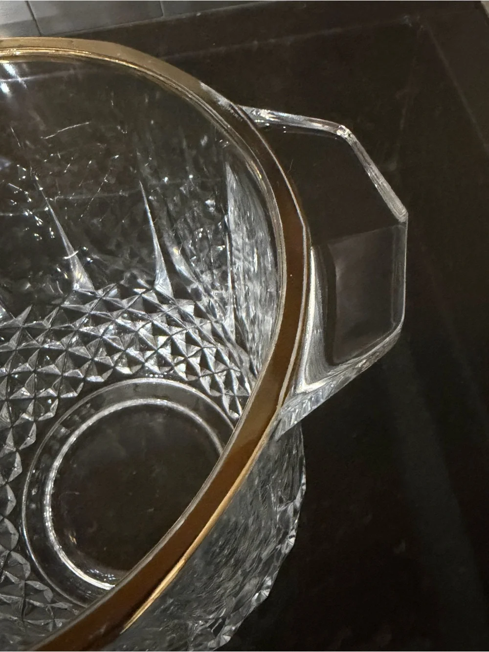 Vintage Cristal D’Arques Durand Longchamp Gold Champagne Bucket | Utensil Crock